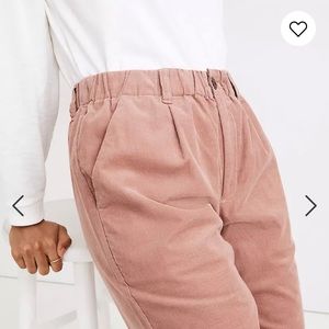 Petite corduroy pull-on mid-rise jogger pants